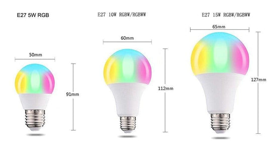 110V 220V Bluetooth E27 RGBW LED Bulb Lights 5W 10W 15W RGB Lampada Changeable Colorful RGBWW LED Lamp With Remote+Memory Mode Smart Light Bulbs, RGBCW Color Changing Light Bulb Dimmable, 7W A19 led Bulb 60W Equivalent, Smart Bulbs That Work