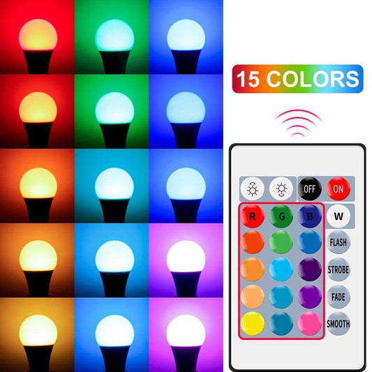 E27 Smart Control Lamp Led RGB Light Dimmable 5W 10W 15W RGBW Led Lamp Colorful Changing Bulb Led Lampada RGBW White Decor Home RGBW Color Changing Light Bulbs with Remote Control 60W Equivalent, Memory Function Dimmable LED Bulb for Home Decor