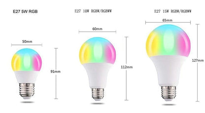 110V 220V Bluetooth E27 RGBW LED Bulb Lights 5W 10W 15W RGB Lampada Changeable Colorful RGBWW LED Lamp With Remote+Memory Mode  Smart Light Bulbs, RGBCW Color Changing Light Bulb Dimmable, 7W A19 led Bulb 60W Equivalent, Smart Bulbs That Work