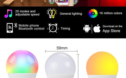 Bluetooth E27 LED Bulb RGB Smart Light Bulbs 15W B22 RGBW RGBWW Lampada Colorful Dimmable Phone APP Control LED Lamp For Home WiFi & Bluetooth 5.0, Compatible w/ Alexa & Google Without Hub, Dimmable, Music Sync, Schedules, Color Changing Light Bulb RGBW