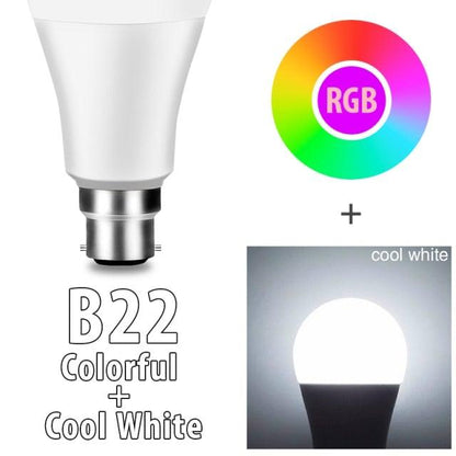 Bluetooth E27 LED Bulb RGB Smart Light Bulbs 15W B22 RGBW RGBWW Lampada Colorful Dimmable Phone APP Control LED Lamp For Home WiFi & Bluetooth 5.0, Compatible w/ Alexa & Google Without Hub, Dimmable, Music Sync, Schedules, Color Changing Light Bulb RGBW