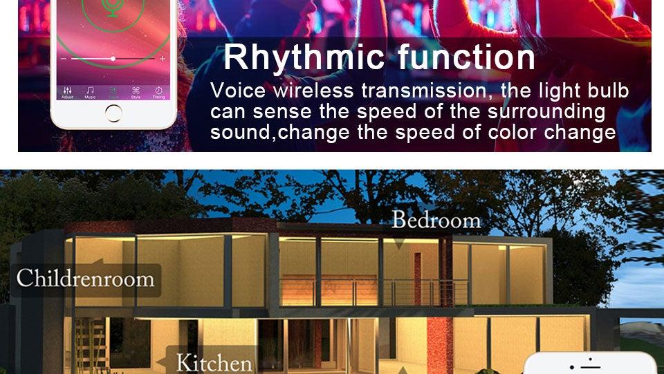 Bluetooth E27 LED Bulb RGB Smart Light Bulbs 15W B22 RGBW RGBWW Lampada Colorful Dimmable Phone APP Control LED Lamp For Home WiFi & Bluetooth 5.0, Compatible w/ Alexa & Google Without Hub, Dimmable, Music Sync, Schedules, Color Changing Light Bulb RGBW