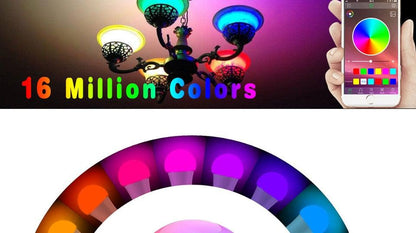 Bluetooth E27 LED Bulb RGB Smart Light Bulbs 15W B22 RGBW RGBWW Lampada Colorful Dimmable Phone APP Control LED Lamp For Home WiFi & Bluetooth 5.0, Compatible w/ Alexa & Google Without Hub, Dimmable, Music Sync, Schedules, Color Changing Light Bulb RGBW