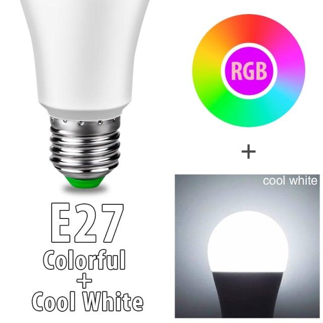 Bluetooth E27 LED Bulb RGB Smart Light Bulbs 15W B22 RGBW RGBWW Lampada Colorful Dimmable Phone APP Control LED Lamp For Home WiFi & Bluetooth 5.0, Compatible w/ Alexa & Google Without Hub, Dimmable, Music Sync, Schedules, Color Changing Light Bulb RGBW