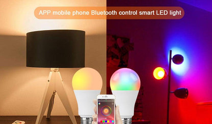 Bluetooth E27 LED Bulb RGB Smart Light Bulbs 15W B22 RGBW RGBWW Lampada Colorful Dimmable Phone APP Control LED Lamp For Home WiFi & Bluetooth 5.0, Compatible w/ Alexa & Google Without Hub, Dimmable, Music Sync, Schedules, Color Changing Light Bulb RGBW
