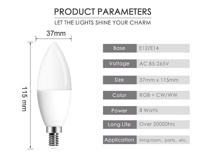 Smart For Home LED Light Bulb E27 E14 GU10 B22 220V 110V  Spot Magic Changeable Lamp Lampada+IR Control Decoration RGB White  Compatible with Alexa Google Home, RGBCW Smart GU10 Bulb, WiFi Smart LED Spot Light Bulb Indoor Decoration
